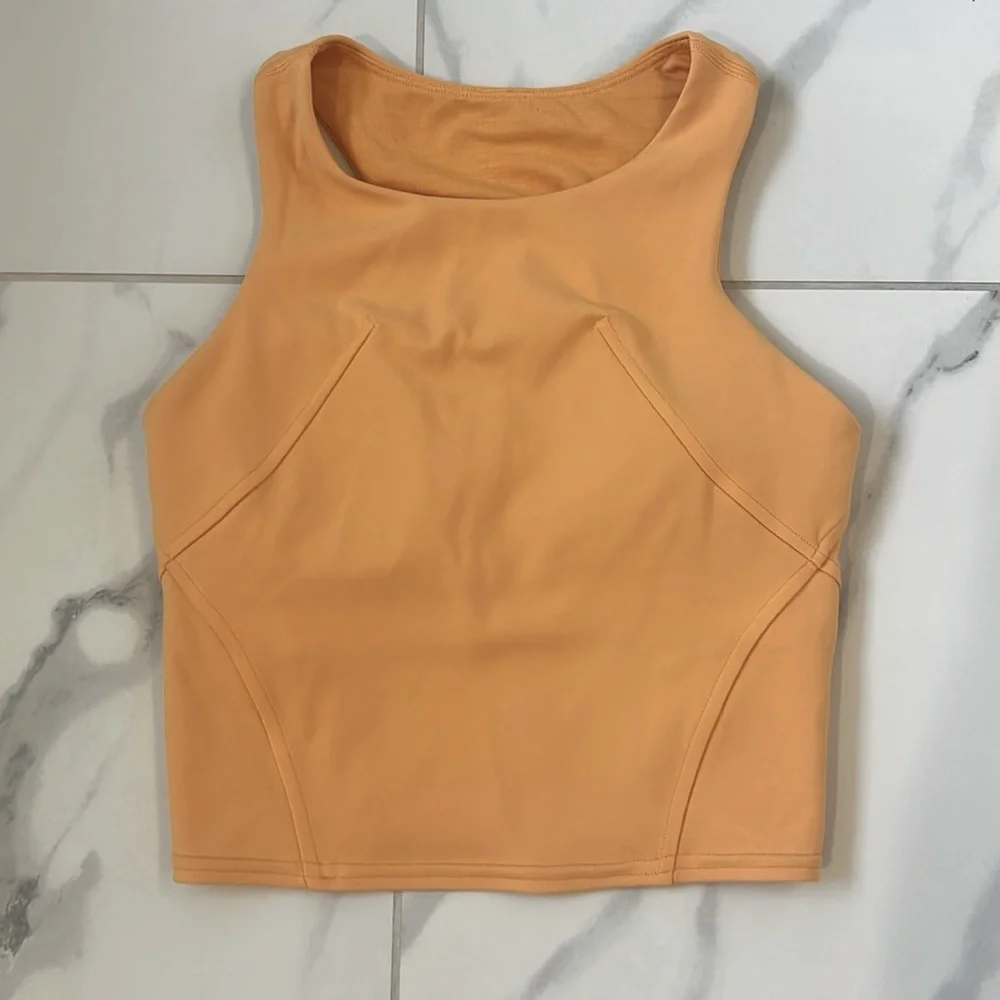 Lululemon Wunder Train Racerback Tank Top Orange Mango Dream Women’s Size 0